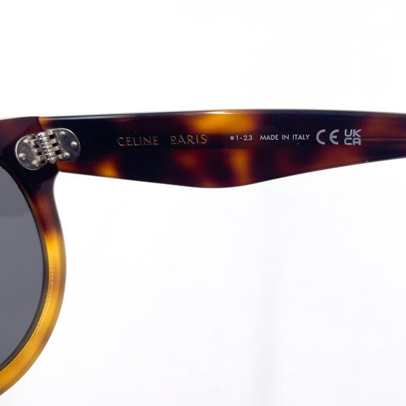 Celine Tortoise Shell Sunglasses Round Havana Gray Acetate Frame CL4003IN - Picture 10 of 11